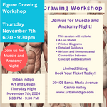 Live Figure Drawing Workshop: Thursday, November 7th, 6:30pm - 9:30pm