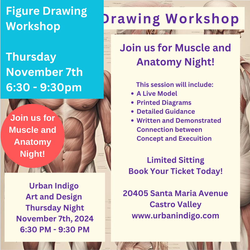 Live Figure Drawing Workshop: Thursday, November 7th, 6:30pm - 9:30pm