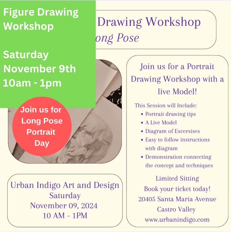 Live Figure Drawing Workshop: Saturday, November 9th, 10am - 1pm