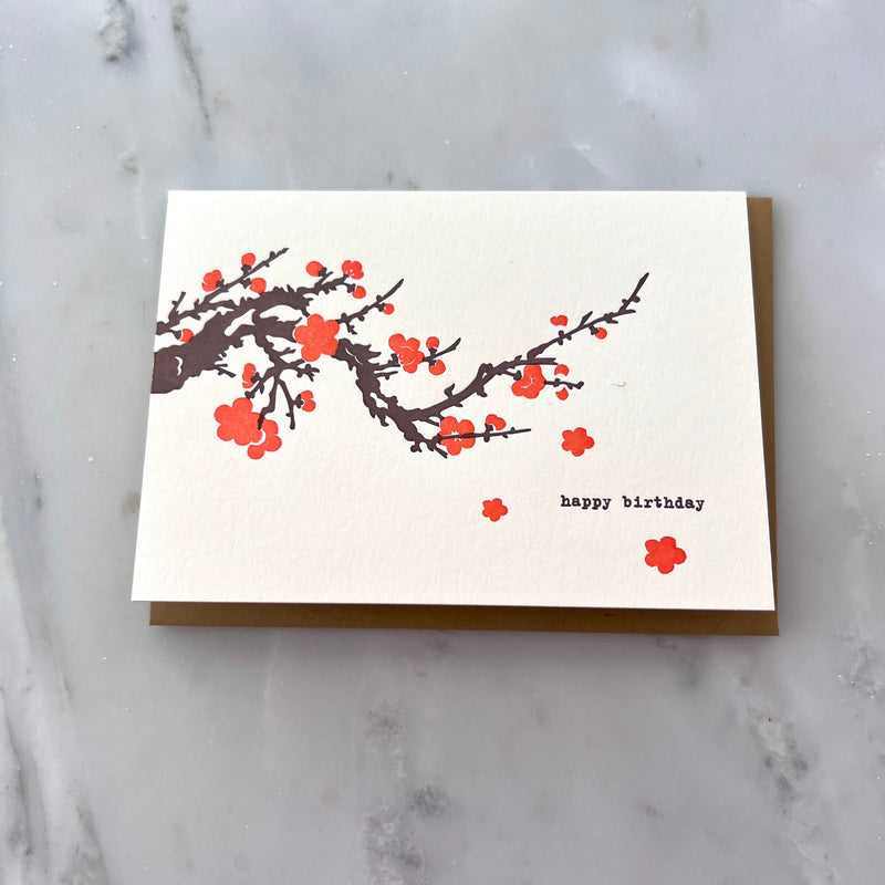 Cherry Blossom Birthday Card