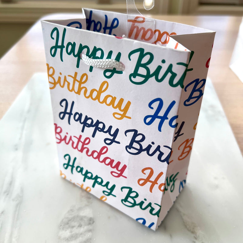 Happy Birthday Script Small Gift Bag