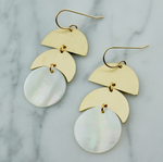 Double Moon Mother of Pearl Earrings