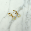 Round Sea Opal Crystal Earrings