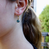 Small Circle Aqua Crystal Drop Earrings