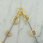 Short Piano Wire with Gold Squares Necklace