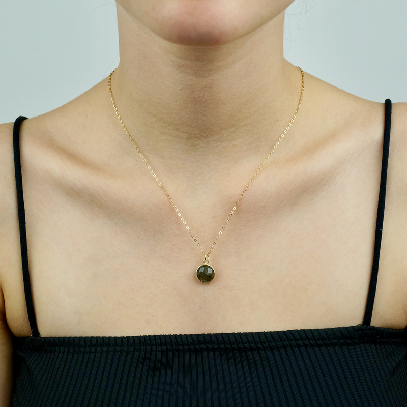 Labradorite Circle Necklace
