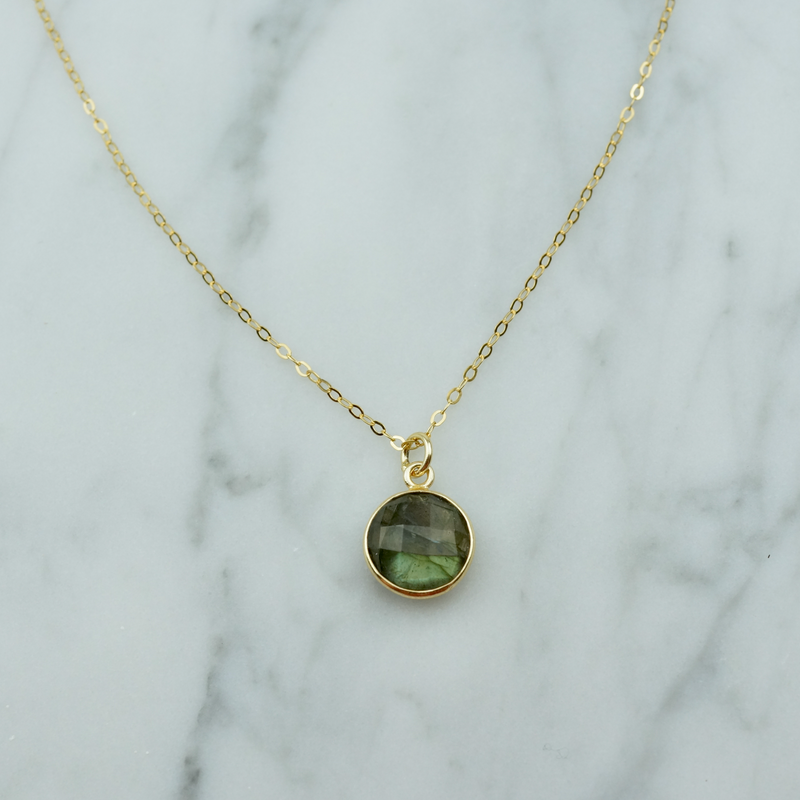 Labradorite Circle Necklace