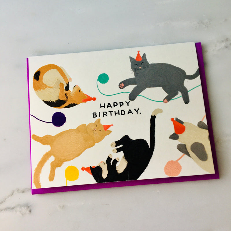 Birthday Yarn Cats Card