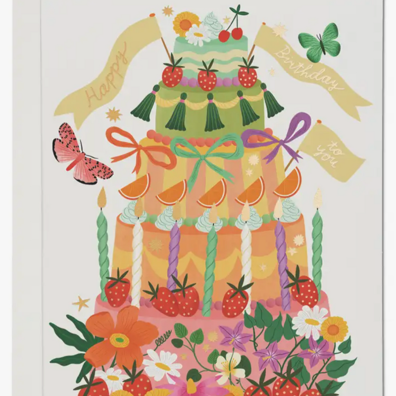 Whimsical Cake Birthday Card