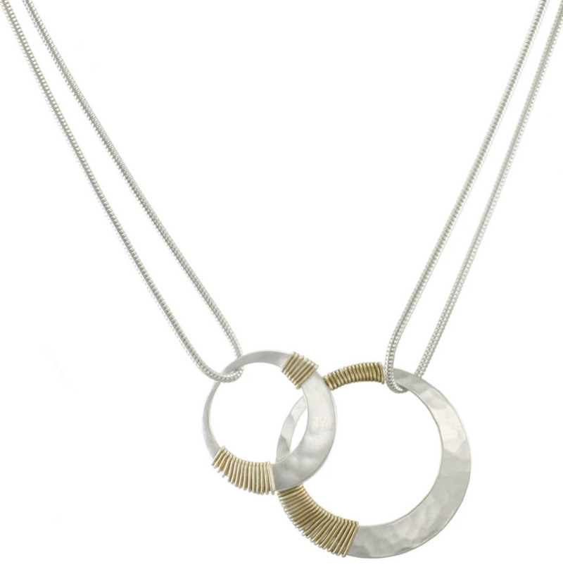 Wire Wrapped Overlapping Rings Necklace