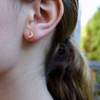 Star Moon CZ Post Earrings
